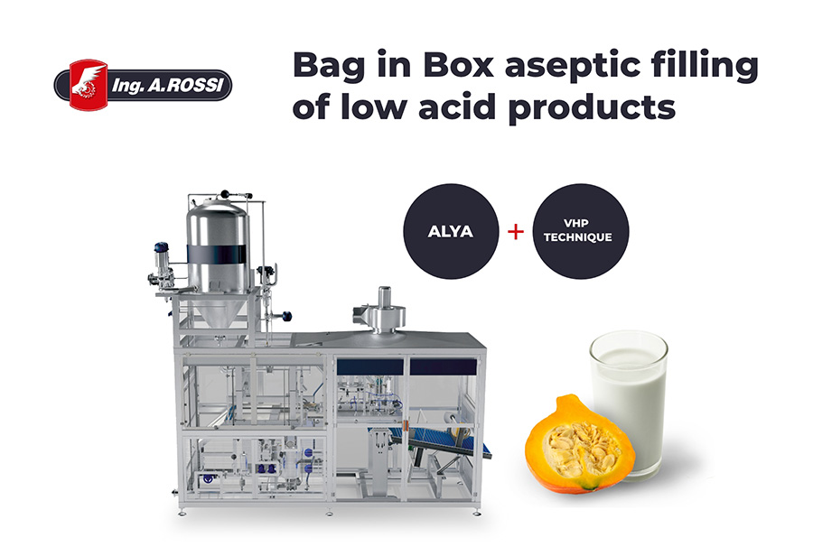 aseptic filling bag in box Alya of low acid products
